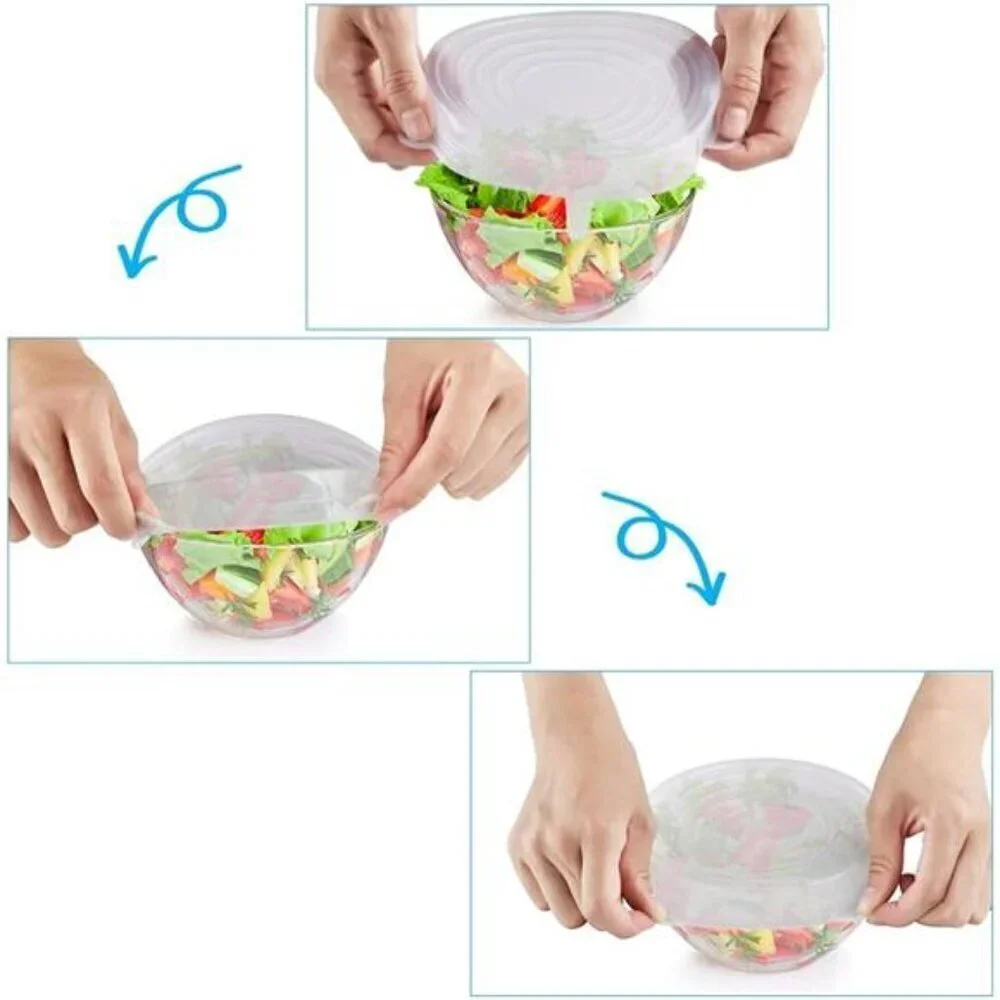 6-Pack Reusable Silicone Stretch Lids – BPA-Free, Food Grade Covers in 6 Sizes